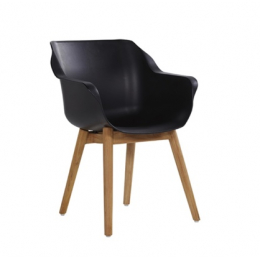 Sophie Teak Armchair Zwart - 2 stuks